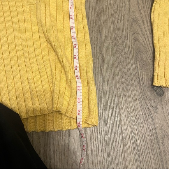 New Sundance Yellow Silk Blend Ribbed Granola Indie Downtown Sweater - Picture 5 of 7